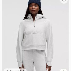 Lululemon Athletica Heather Gray Half-Zip Hoodie Scuba